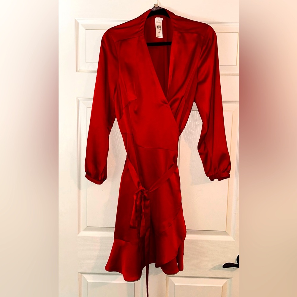 Satin Red Loft Plus Dress